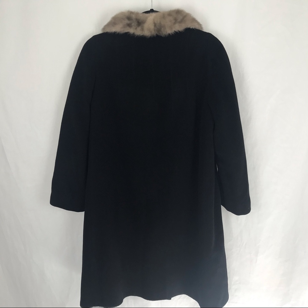 Vintage 100%  Cashmere Coat with Fur Collar, M/L - Picture 2 of 8